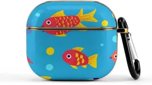 Cute Colorful Fish Slim Travel Carrying Headphone Case Compatible with AirPods Smart Hard Shell Cover
