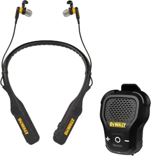 DEWALT Limited Edition Jobsite Audio Bundle  2-in-1 Neckband Headphones & Clip-On Wearable Bluetooth Speaker (Black - Limited Edition)
