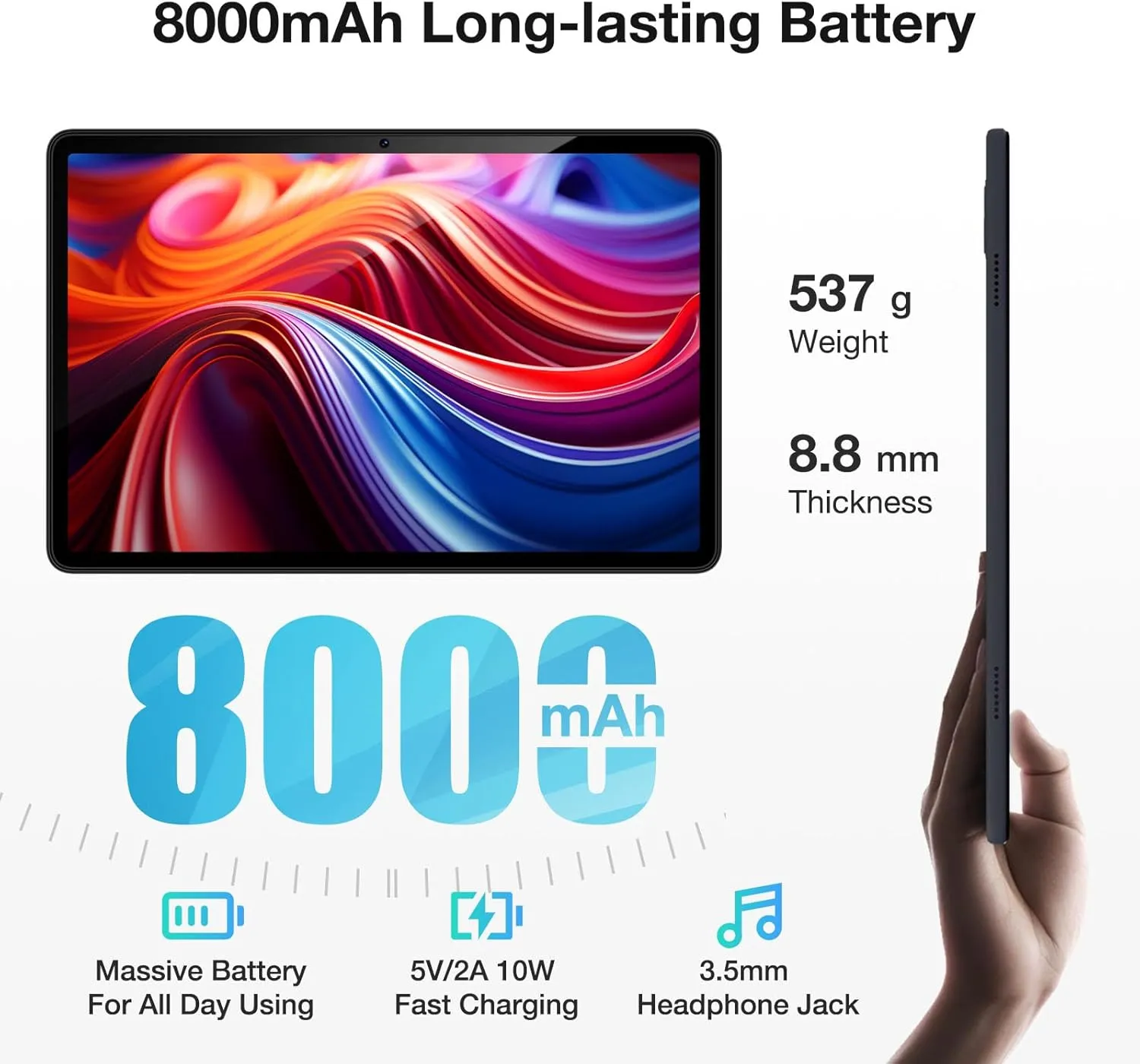 DOOGEE T30E Android Tablet with Keyboard Case T30E 11 Inch Tablets with 9GB RAM 128GB ROM/1TB TF, 8000mAh, Cellular Tablets with Dual Sim Slot, BT5.0, Android Tablet with Pen, Keyboard, Mouse&Case 