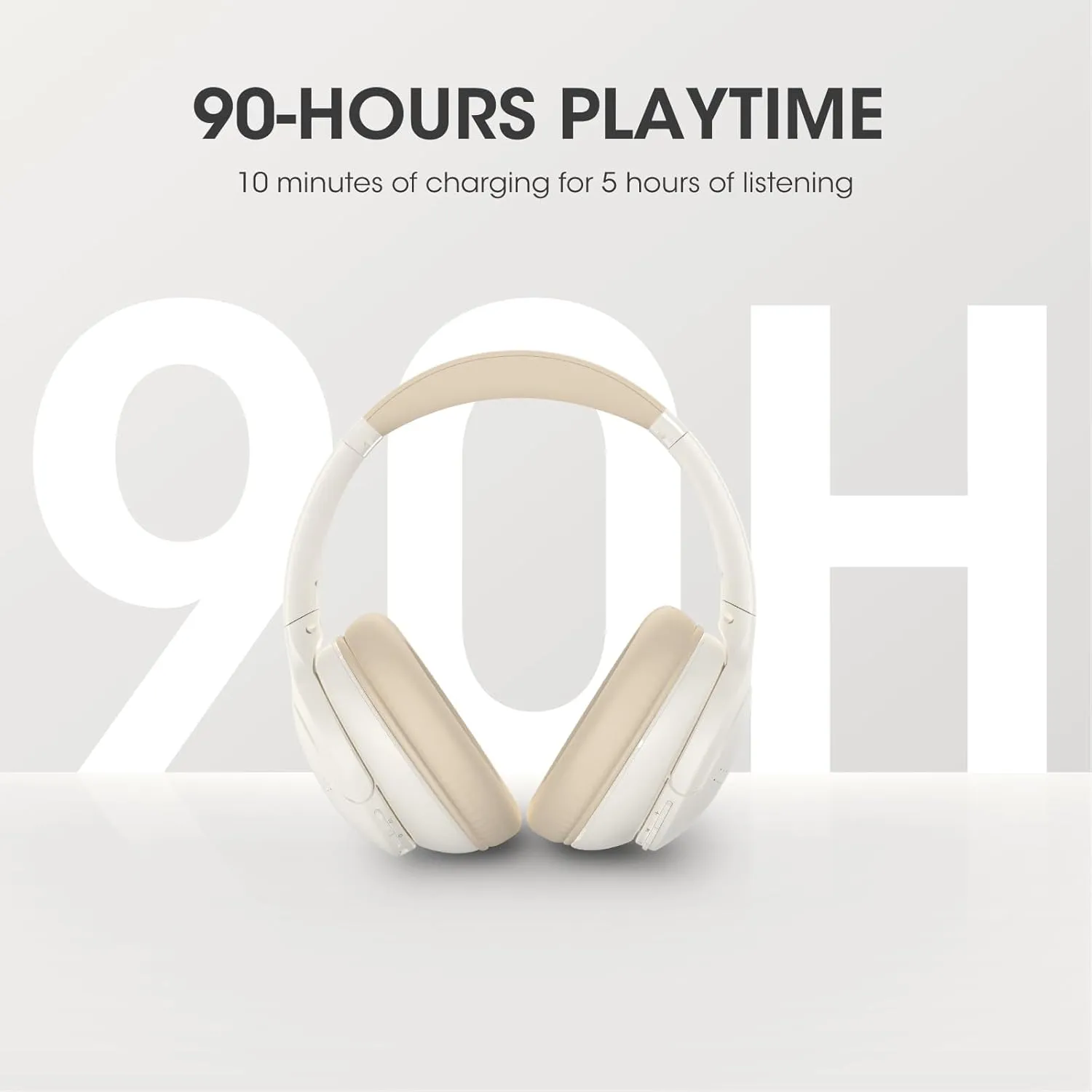 DOQAUS Upgrade Bluetooth Headphones Over Ear, 90H Playtime BT 5.3 Wireless Headphone EQ Modes, Built-in HD Mic, HiFi Stereo Sound, Deep Bass, Memory Foam Cups for Phone/PC&Travel/Gym/Workout