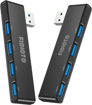 Fidioto 4 Port USB Expander Hub - 1 * 3.0, 3 * 2.0 Ports for Laptop, iMac Pro, MacBook Air, Mac Mini/Pro, Surface Pro, Notebook PC, USB Flash Drives and Mobile HDD