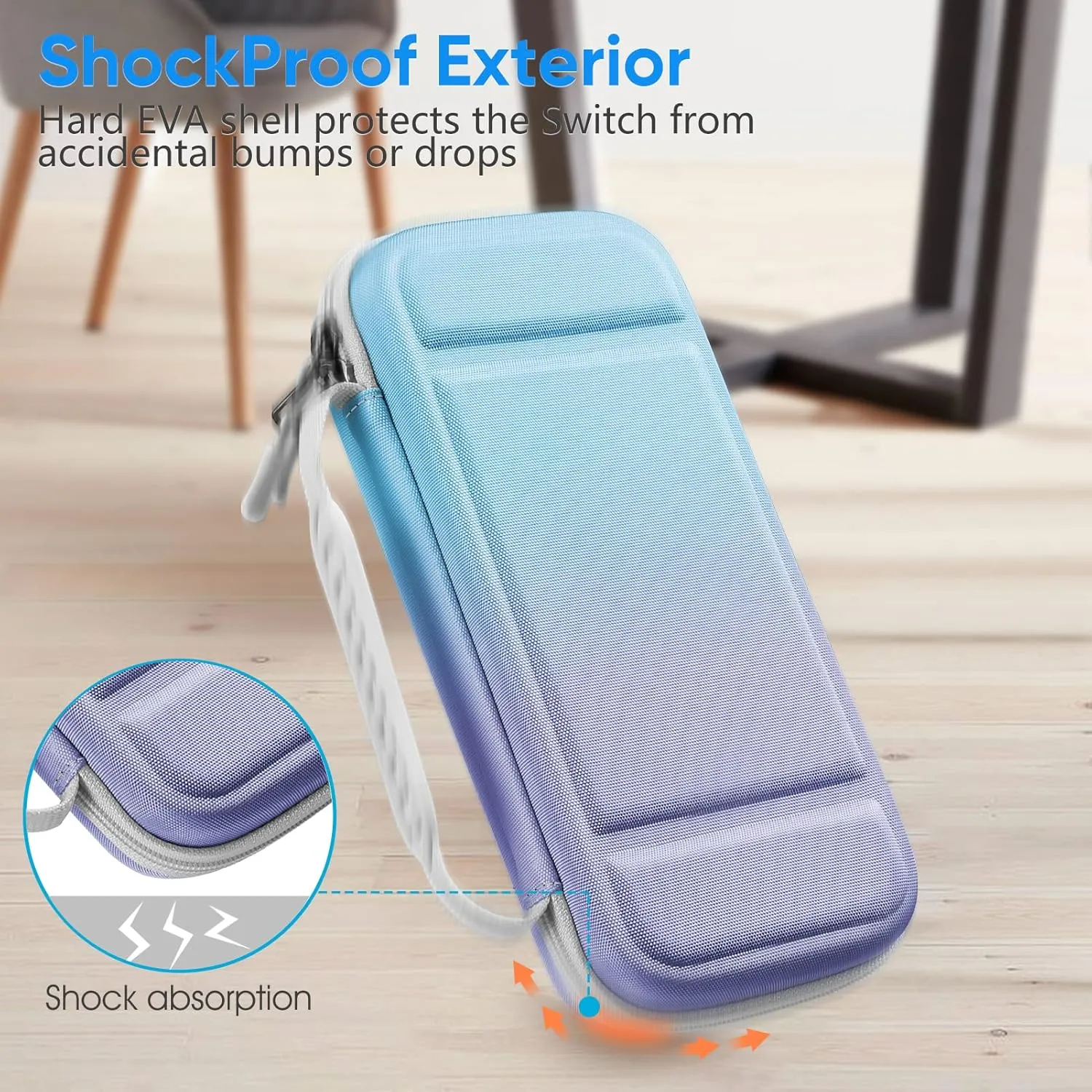 FINTIE Carrying Case for Nintendo Switch Lite 2019, [Shockproof] Hard Shell Protective Cover Travel Bag with Game Card & Micro SD Card Slots for Switch Lite Console & Accessories, Evening Ombre