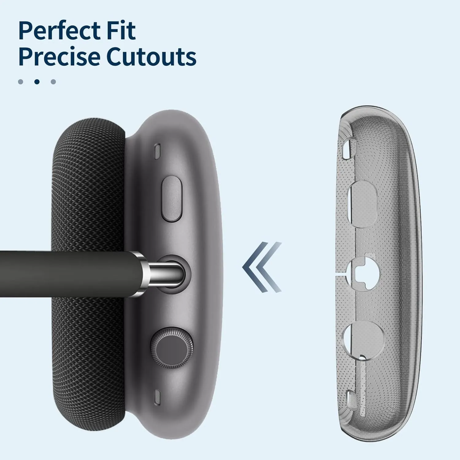 FINTIE Case Cover for AirPods Max Headphone, Soft TPU Clear Anti-Scratch Protective Cover, Transparent Accessories Skin Protector for Airpods Max (Clear Black)