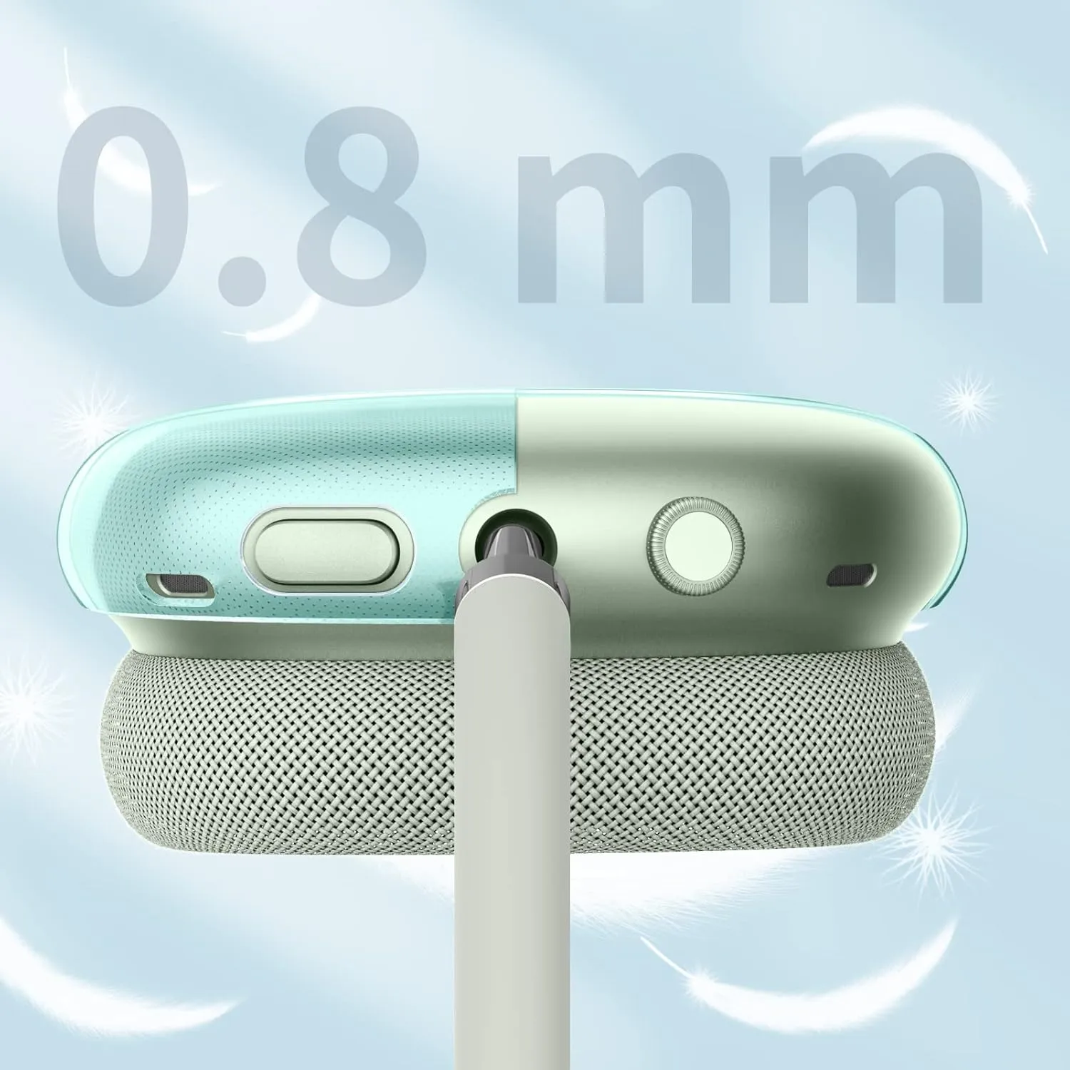 Fintie Case Cover for AirPods Max Headphone, Soft TPU Clear Anti-Scratch Protective Cover, Transparent Accessories Skin Protector for Airpods Max (Clear Green)