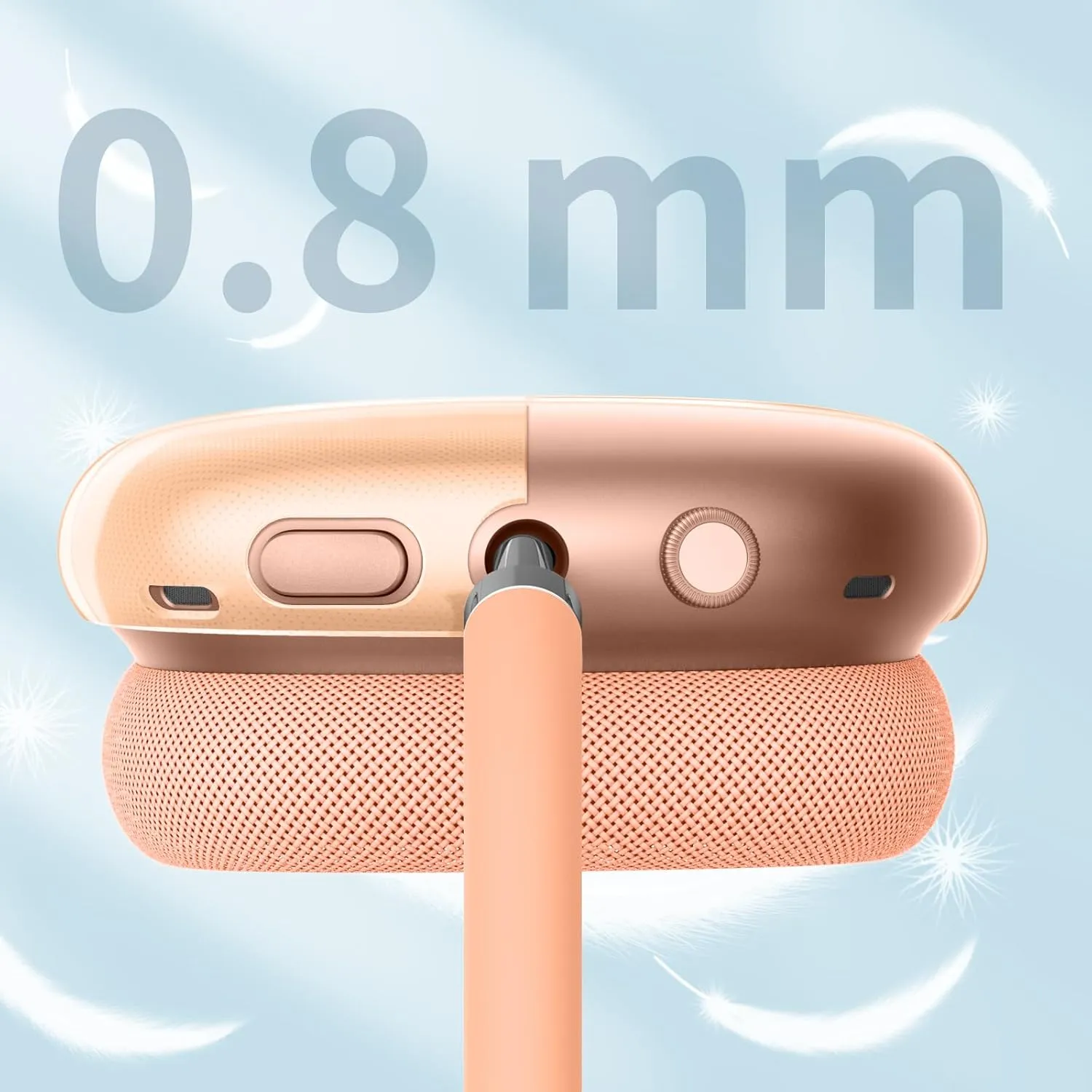 FINTIE Case Cover for AirPods Max Headphone, Soft TPU Clear Anti-Scratch Protective Cover, Transparent Accessories Skin Protector for Airpods Max (Clear Orange)