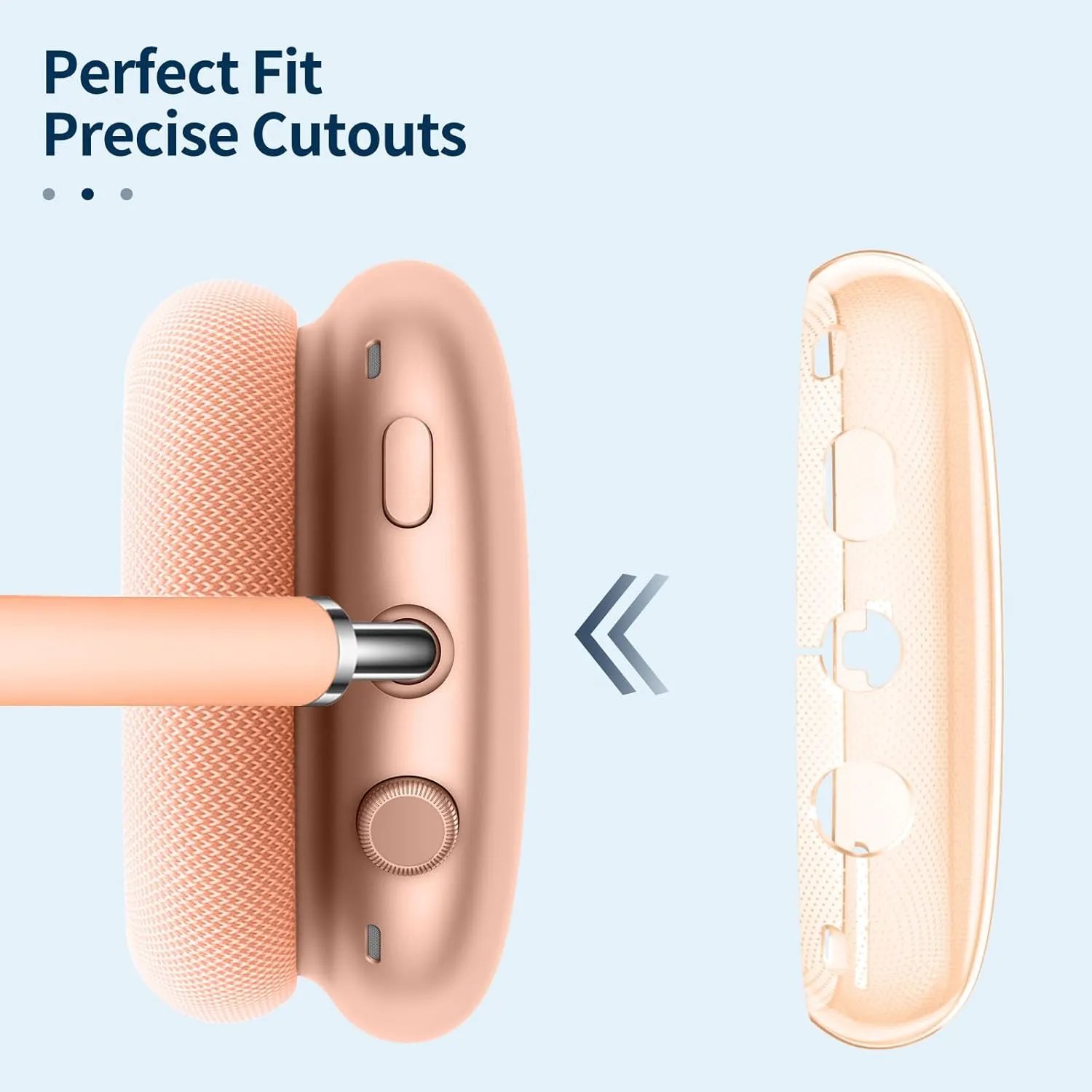 FINTIE Case Cover for AirPods Max Headphone, Soft TPU Clear Anti-Scratch Protective Cover, Transparent Accessories Skin Protector for Airpods Max (Clear Orange)