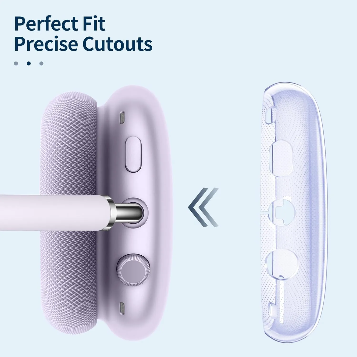 FINTIE Case Cover for AirPods Max Headphone, Soft TPU Clear Anti-Scratch Protective Cover, Transparent Accessories Skin Protector for Airpods Max (Clear Purple)