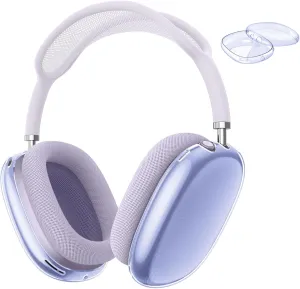 FINTIE Case Cover for AirPods Max Headphone, Soft TPU Clear Anti-Scratch Protective Cover, Transparent Accessories Skin Protector for Airpods Max (Clear Purple)