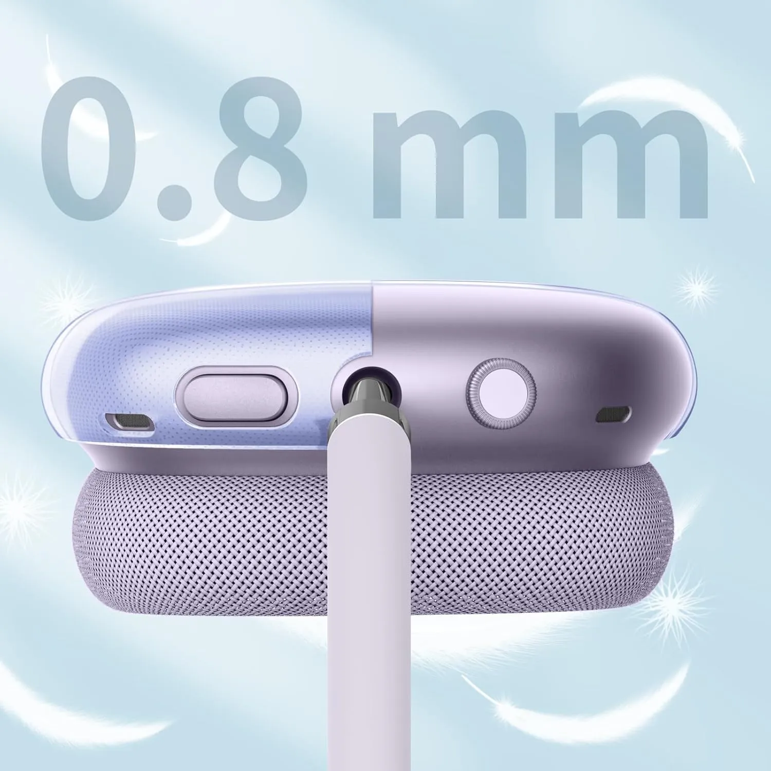 FINTIE Case Cover for AirPods Max Headphone, Soft TPU Clear Anti-Scratch Protective Cover, Transparent Accessories Skin Protector for Airpods Max (Clear Purple)