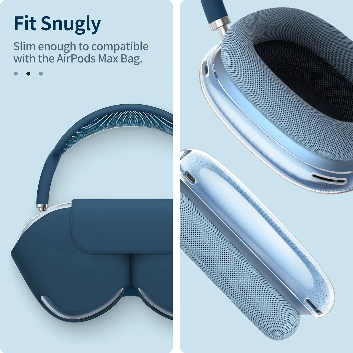 Fintie Case Cover for AirPods Max Headphone, Soft TPU Clear Anti-Scratch Protective Cover, Transparent Accessories Skin Protector for Airpods Max (Crystal Clear)