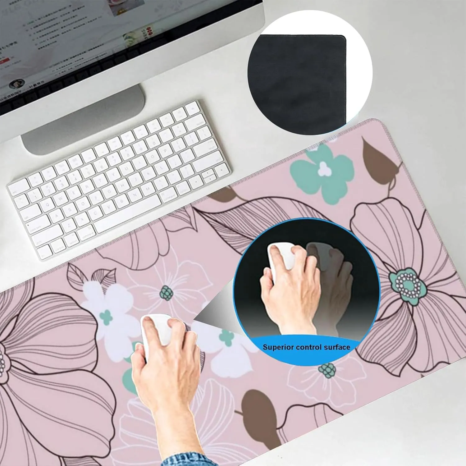 Flamingo Gaming Mouse Pad, Office Desk Mat, Anti-Slip Rubber Base Cool Aesthetic Mouse Pads for Computer Laptop Keyboard School Home Desktop Gamer Home Accessories Decor 31.5" x 11.8"