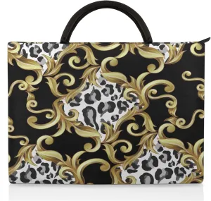 Floral Leopard Laptop Sleeve with Handle Waterproof Computer Carrying Case