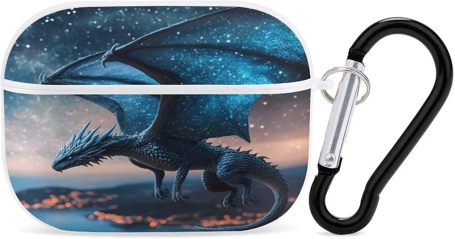 Flying Dragon Earbud Case Bluetooth Headphone Case Full Protective Case with Keychain Compatible with Airpods Pro White-Style