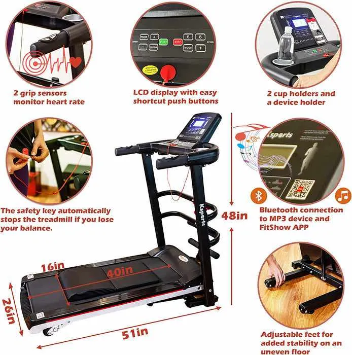 Foldable Treadmill With Incline For Home