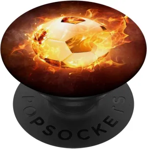 Football Soccer Ball Sport Flame Pop Socket PopSockets PopGrip: Swappable Grip for Phones & Tablets