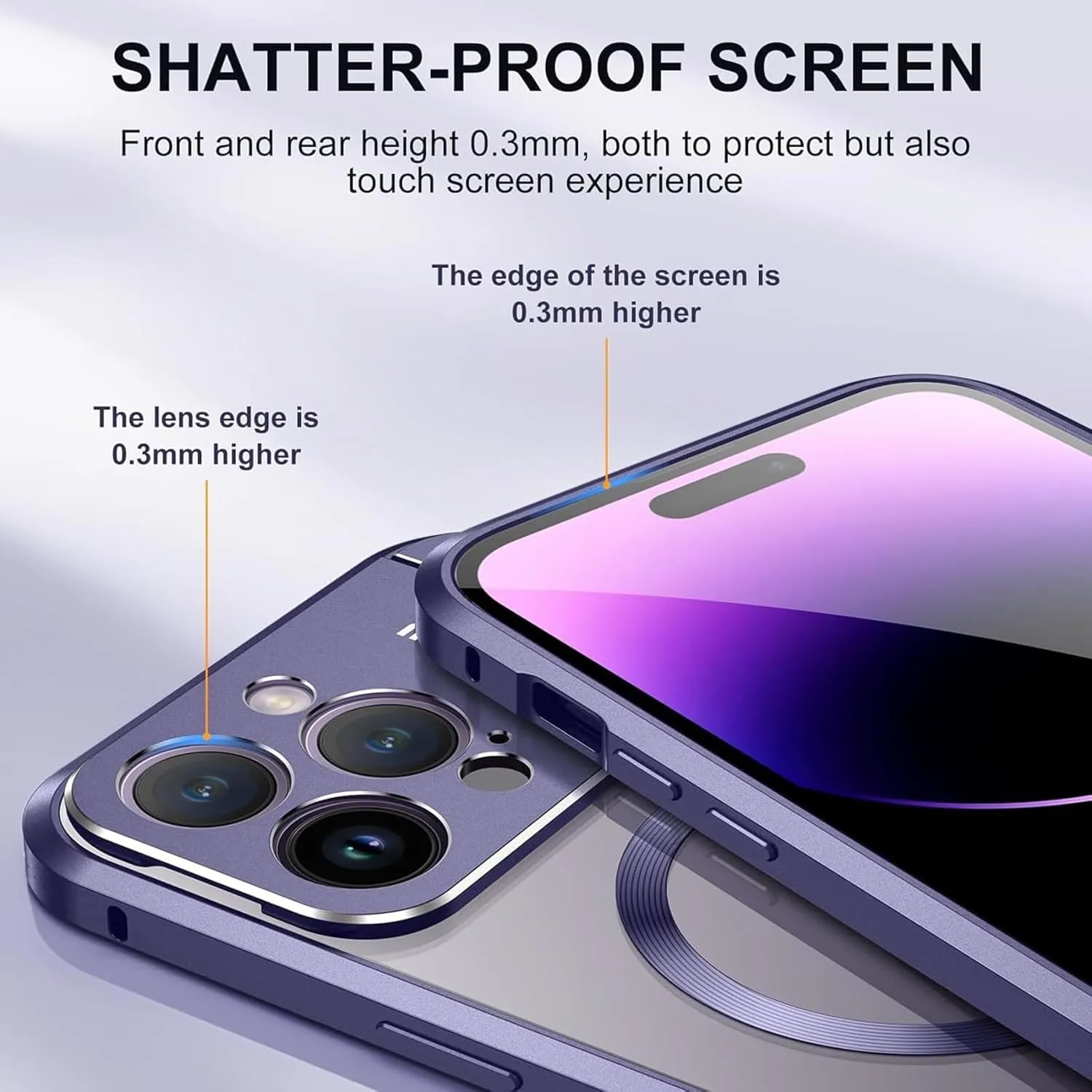 for IPhone16/1514/13 Promax Magnetic Aromatherapy Metal Mobile Phone Case Mirror Holder Protective Cover (Silver,iPhone 13 Pro Max)