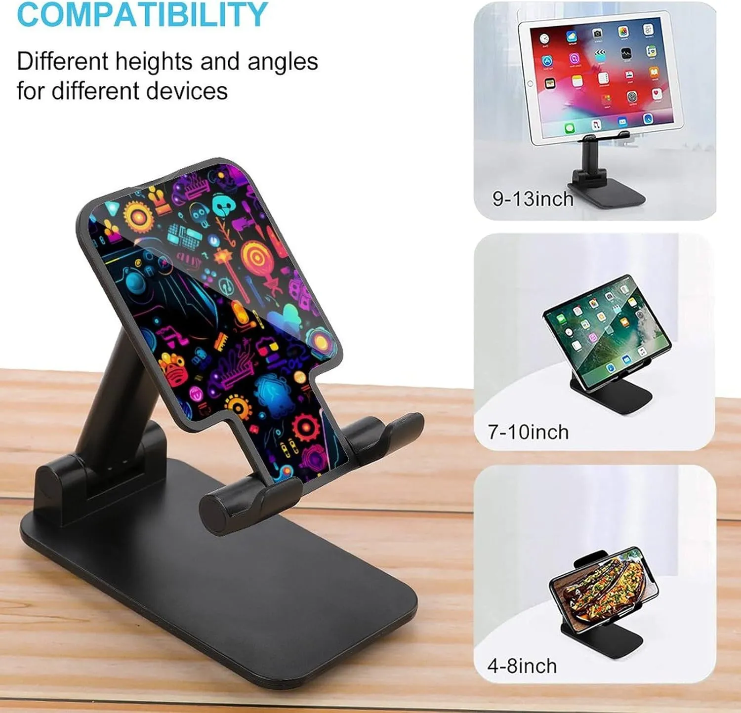 Gaming Gamepad Cell Phone Stand Foldable Phone Holder Tablet Holder Mount for Offce Desktop