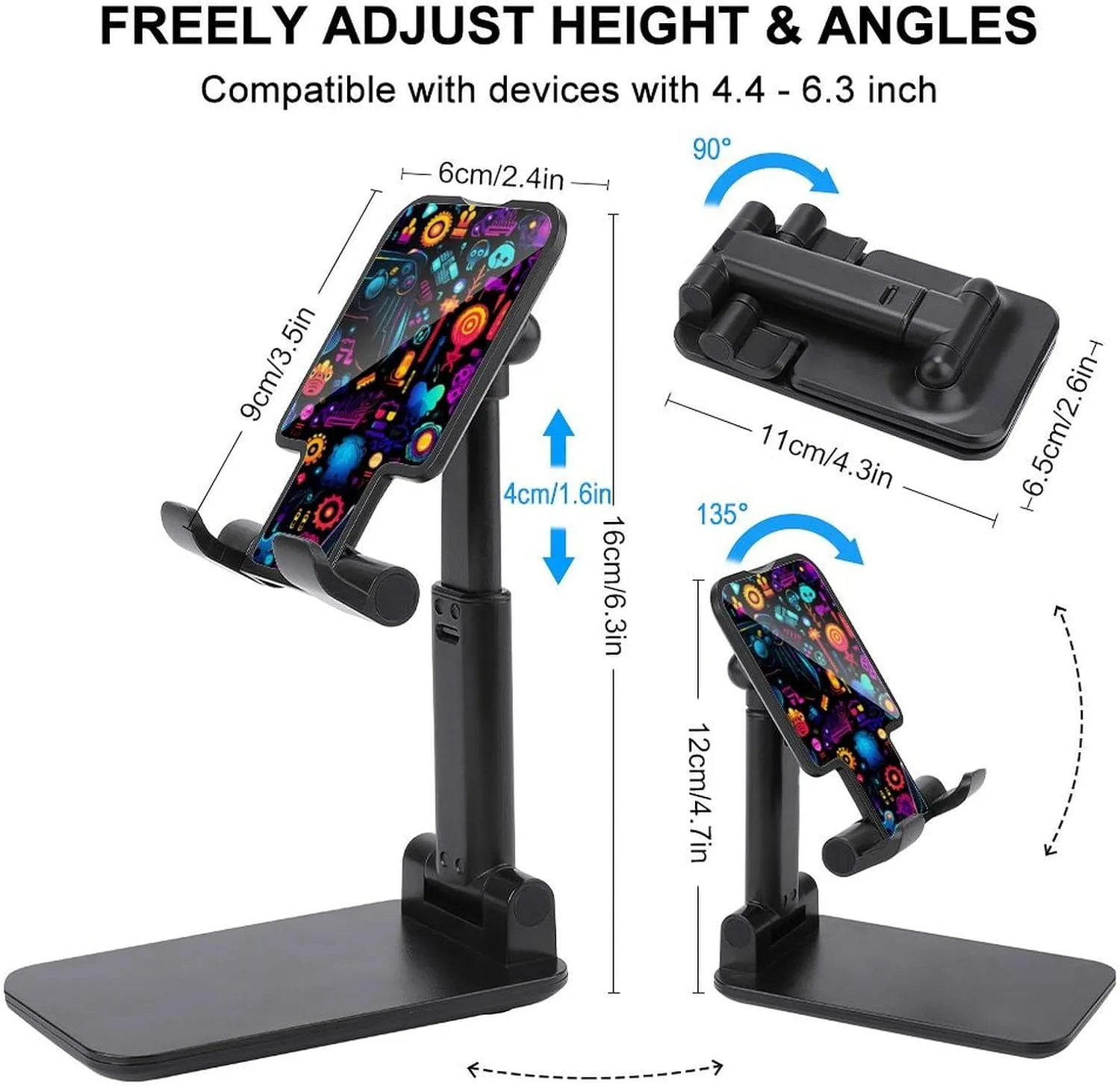 Gaming Gamepad Cell Phone Stand Foldable Phone Holder Tablet Holder Mount for Offce Desktop