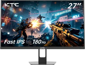 Gaming Monitor 27 inch 180hz 1ms | Fast IPS Screen 1080p Monitor|2 x HDMI 2.0 &1 x Display Port 1.4 | Support Freesync and Wall Mount | 108% sRGB with HDR 10