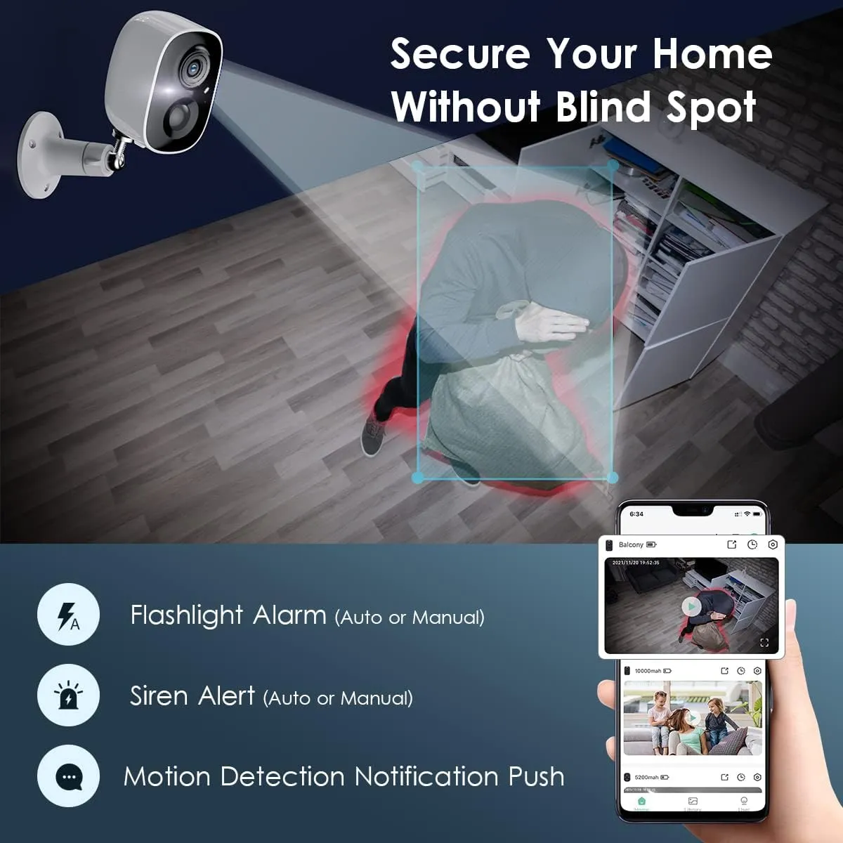 Geekee Security Cameras Wireless Outdoor 2-Way Talk Battery Powered Wi-Fi Cameras for Outside and Indoor 1080P Night Vision AI Motion Detection Siren Alarm IP65 Weatherproof 2-Pack