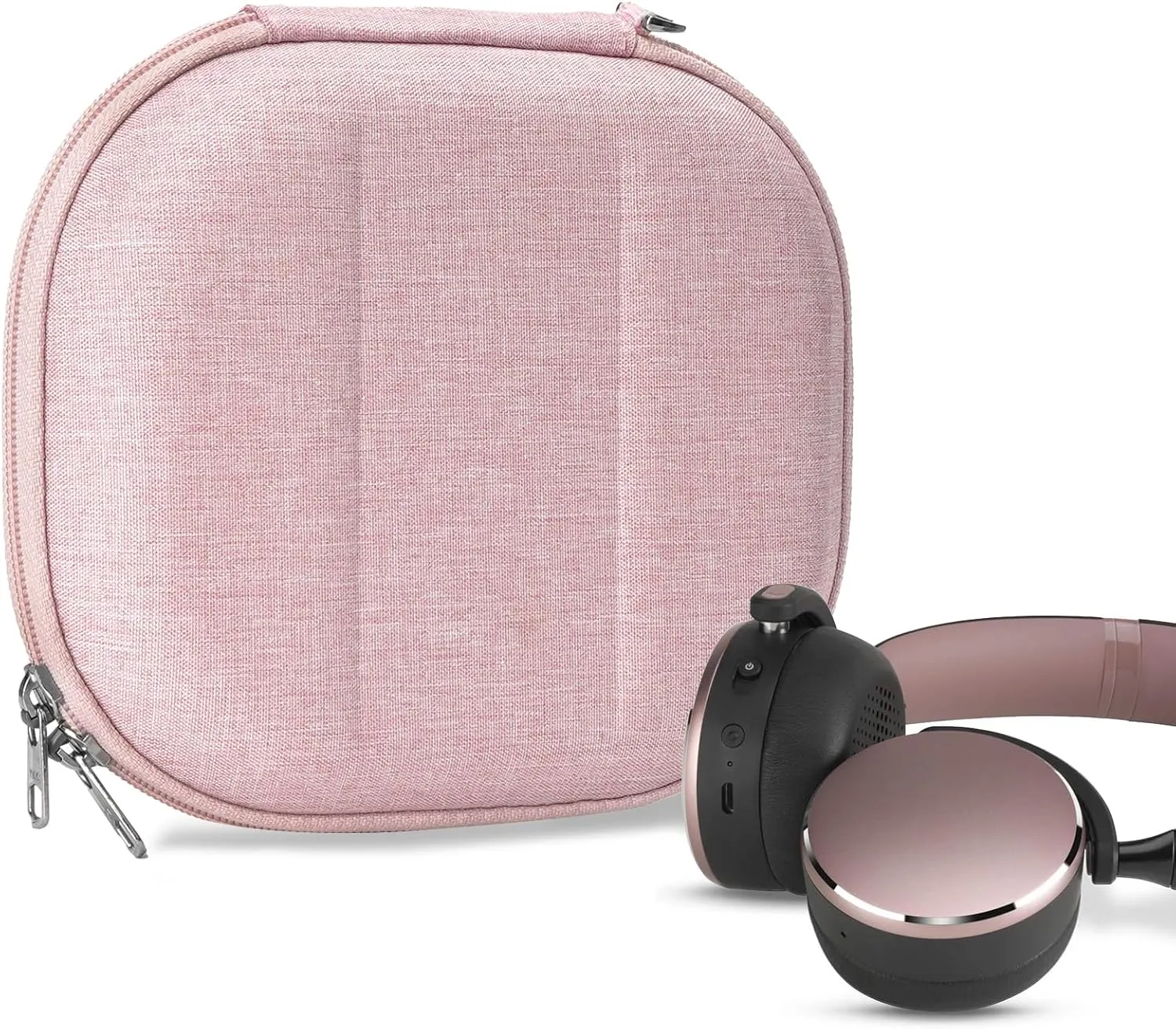Geekria NOVA Shield Headphones Case Compatible with AKG Y50BT, Y50BTBLK, Y400 Wireless, Y45BT Wireless, N60NC, Y500 Case, Replacement Hard Shell Travel Carrying Bag with Cable Storage (Pink)