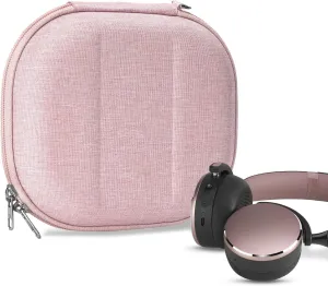 Geekria NOVA Shield Headphones Case Compatible with AKG Y50BT, Y50BTBLK, Y400 Wireless, Y45BT Wireless, N60NC, Y500 Case, Replacement Hard Shell Travel Carrying Bag with Cable Storage (Pink)