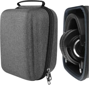 Geekria Shield Case Compatible with Audio-Technica ATH-M50XBT2, ATH-M50X, ATH-M40X Headphones, Replacement Protective Hard Shell Travel Carrying Bag with Cable Storage (Dark Grey)