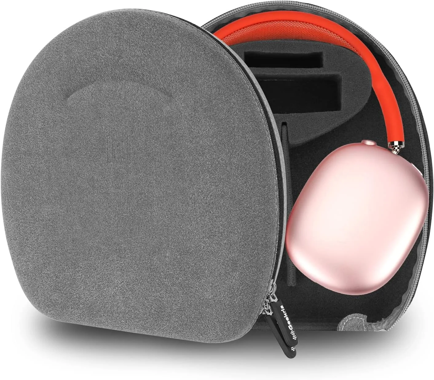 Geekria Shield Headphones Case Compatible with Apple AirPods Max Case, Will Make Headphones Into Sleep Mode Immediately, Replacement Hard Shell Travel Carrying Bag with Cable Storage (Grey)