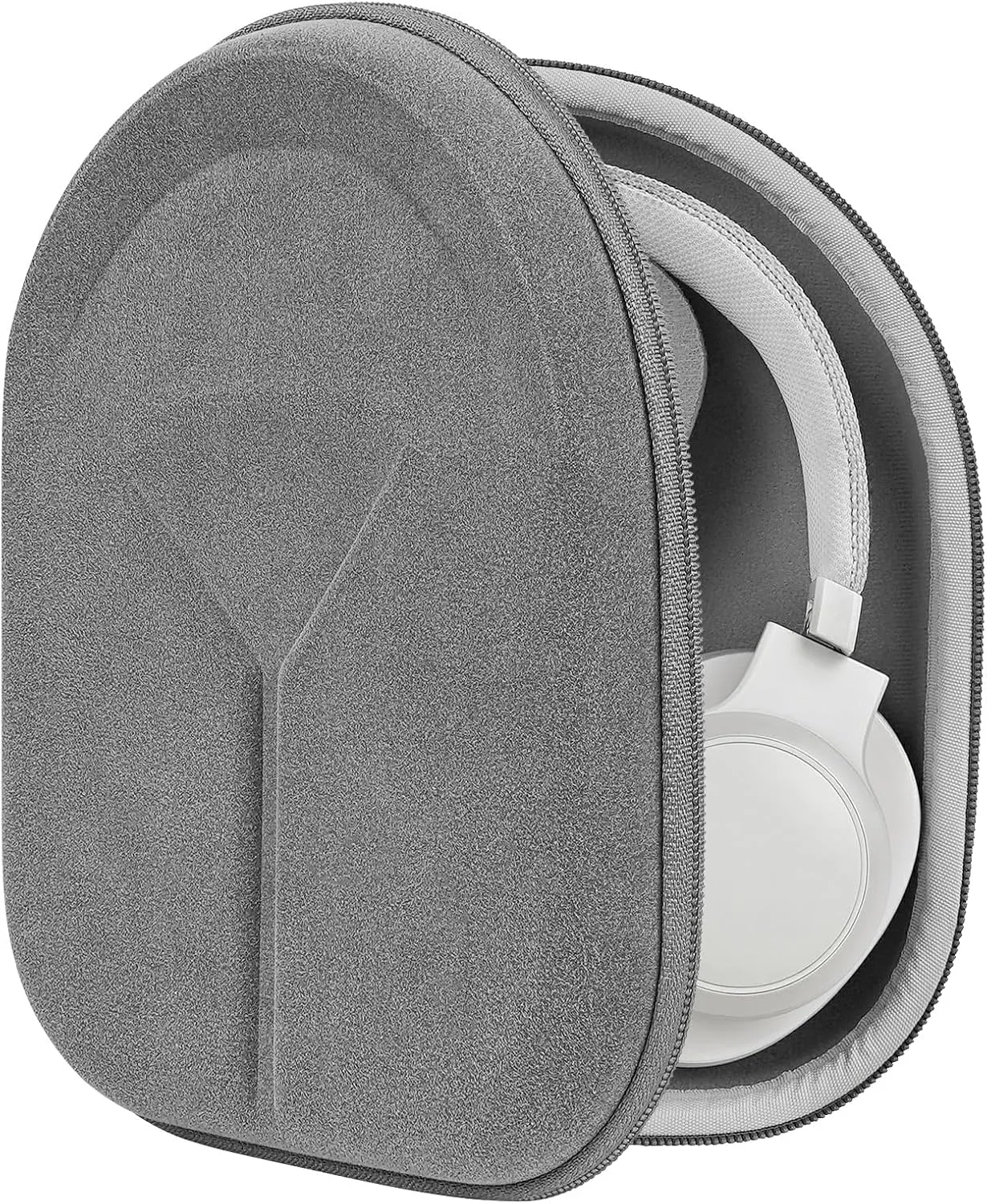 Geekria Shield Headphones Case Compatible with JBL Live 500BT, Tune 720BT, Tune 760NC, Tune 750NC, Tune 770NC Case, Replacement Hard Shell Travel Carrying Bag with Cable Storage (Microfiber Grey)