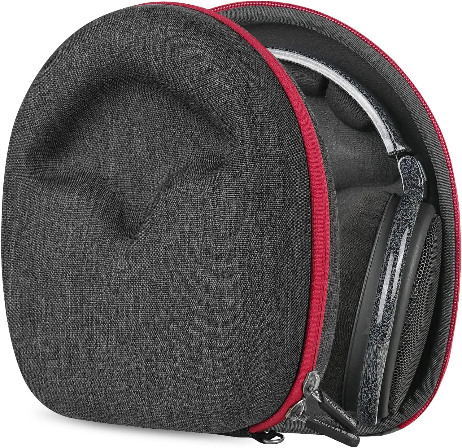 Geekria Shield Headphones Case Compatible With Sennheiser HD 598, 660S2, 660S, 490 PRO Plus - Hard Shell Travel Carrying Bag With Cable Storage (Dark Grey)