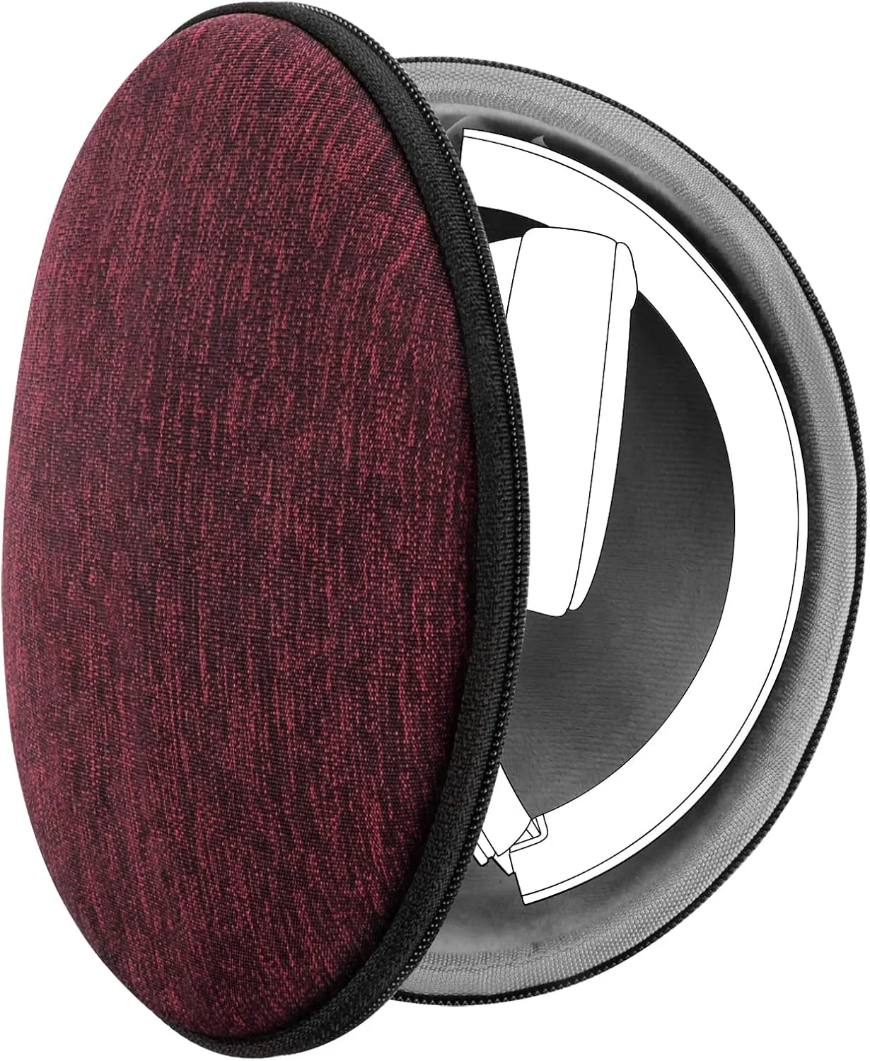 Geekria Shield Headphones Case Compatible with Sony WH-XB900N, WH-H910N, WHH900N, WH-1000XM4, WH-1000XM3 Case, Replacement Hard Shell Travel Carrying Bag with Cable Storage (Deep Red)
