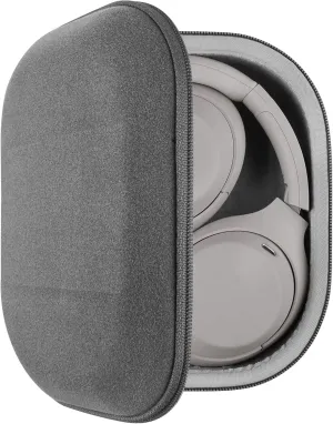Geekria Shield Headphones Case Compatible with Sony WH1000XM4, WH1000XM3, WH1000XM2, WH-XB910N, Replacement Hard Shell Travel Carrying Bag with Accessories Storage (Microfiber Grey)