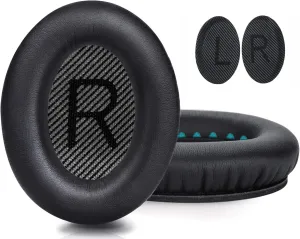 GEVO Replacement Ear Pads for Bose Quiet Comfort 35 Ear Cushion Kit Compatible with Bose QC 35/35 II Headphones Made of Protein Leather  Dustproof Scrims (Black)