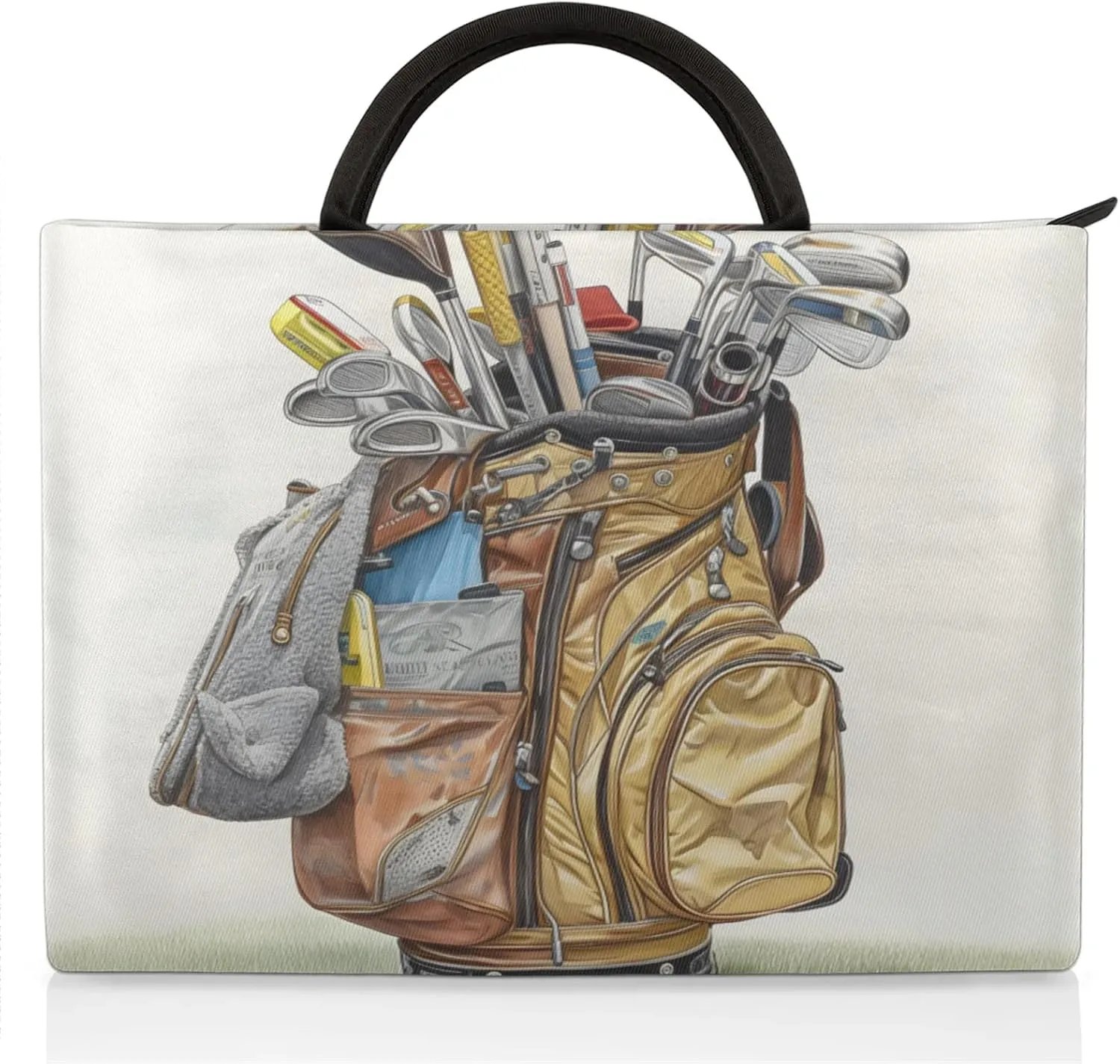 Golf Club Bag Vintage Laptop Sleeve with Handle Waterproof Computer Carrying Case