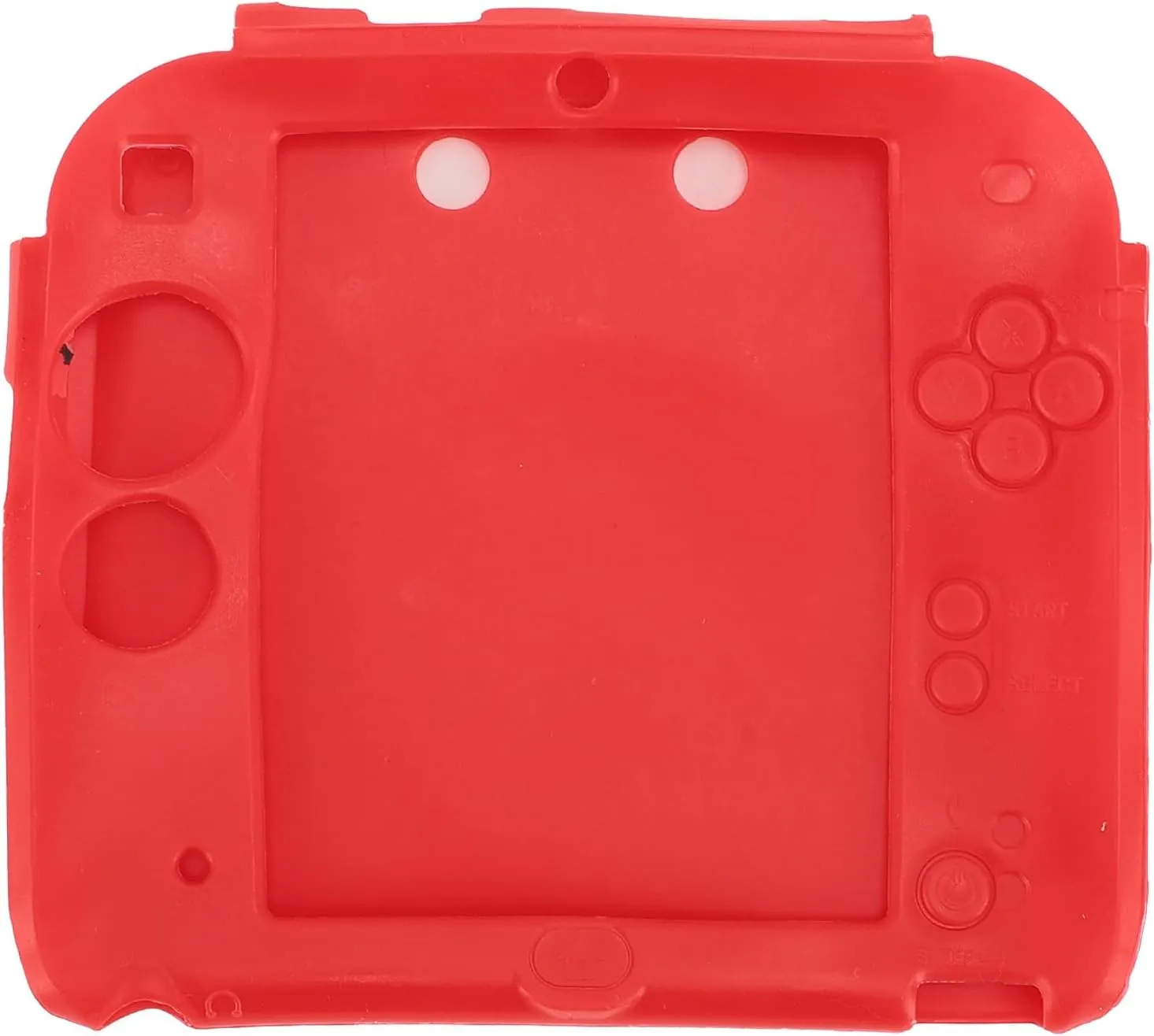 Handheld Game Console Silicone Cover for 2DS Soft Protective Case Scratch with Top Bottom Screen Protector (Red)