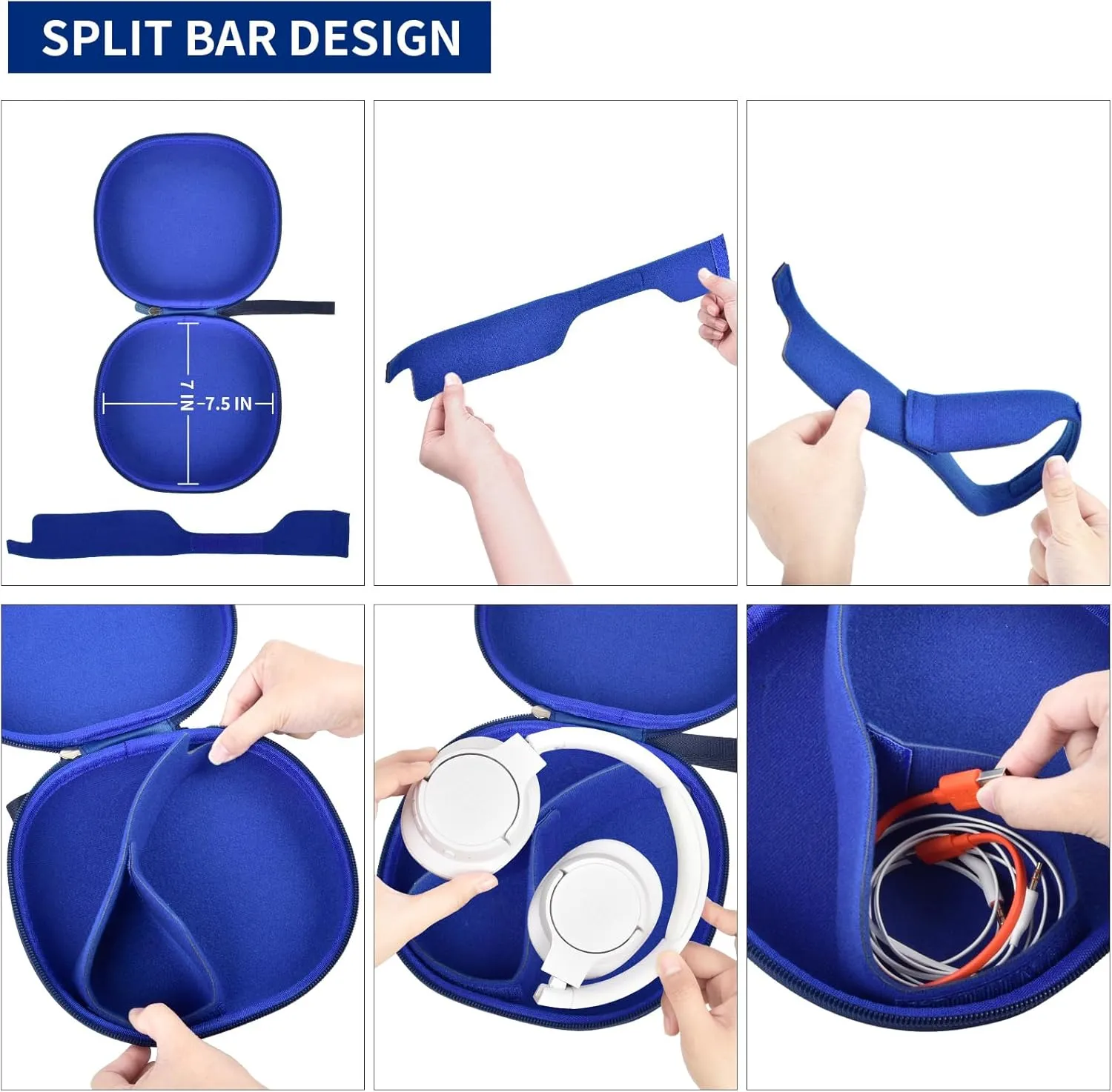 Hard Case Compatible with JBL Tune 720BT/ 770NC/ Live 770NC/ 660NC/ 650BT/ 670NC/ 710BT/ 760NC/ 700BT/ 750BT Over The Ear Headphones Wireless Bluetooth (Box Only) - Dark Blue
