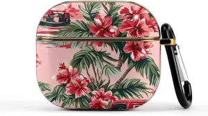 Hawaii Boat Truck Palm Tree Slim Travel Carrying Headphone Case Compatible with AirPods Smart Hard Shell Cover