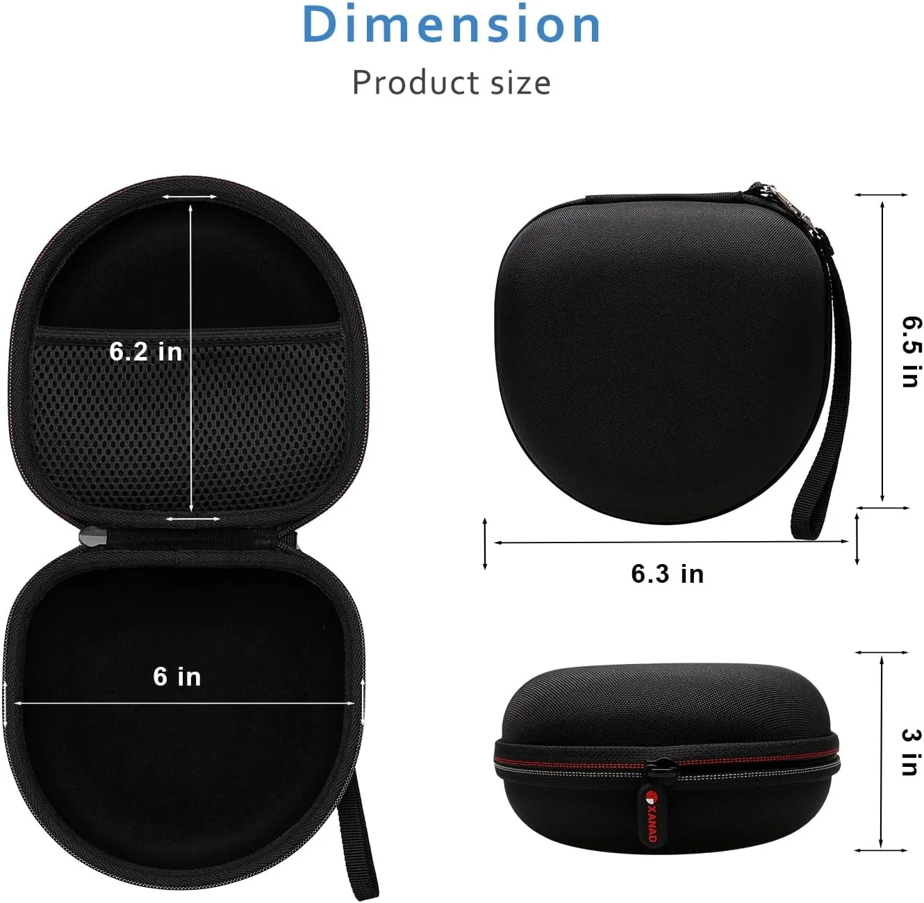 Headphone Headset Case for Beats/JBL/JLab/TOZO/BERIBES/Picun/KVIDIO Noise Cancelling Over-Ear Foldable Headphones (Black)