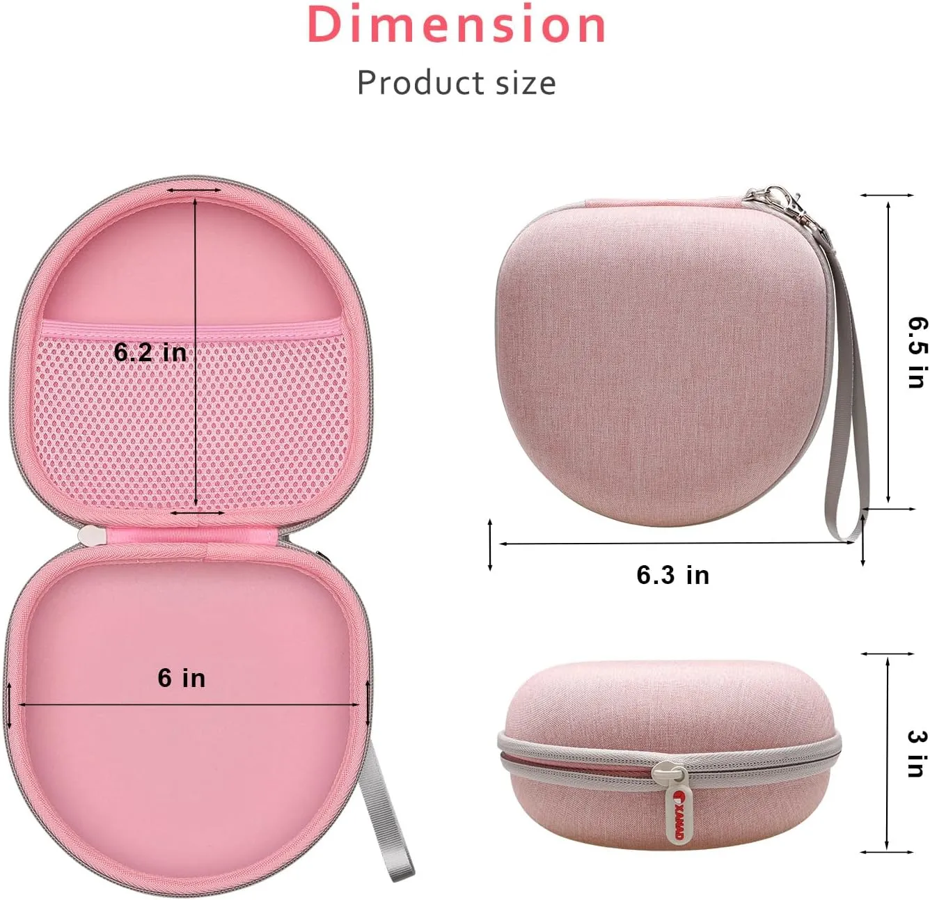Headphone Headset Case for Beats/JBL/JLab/TOZO/BERIBES/Picun/KVIDIO Noise Cancelling Over-Ear Foldable Headphones (Pink)