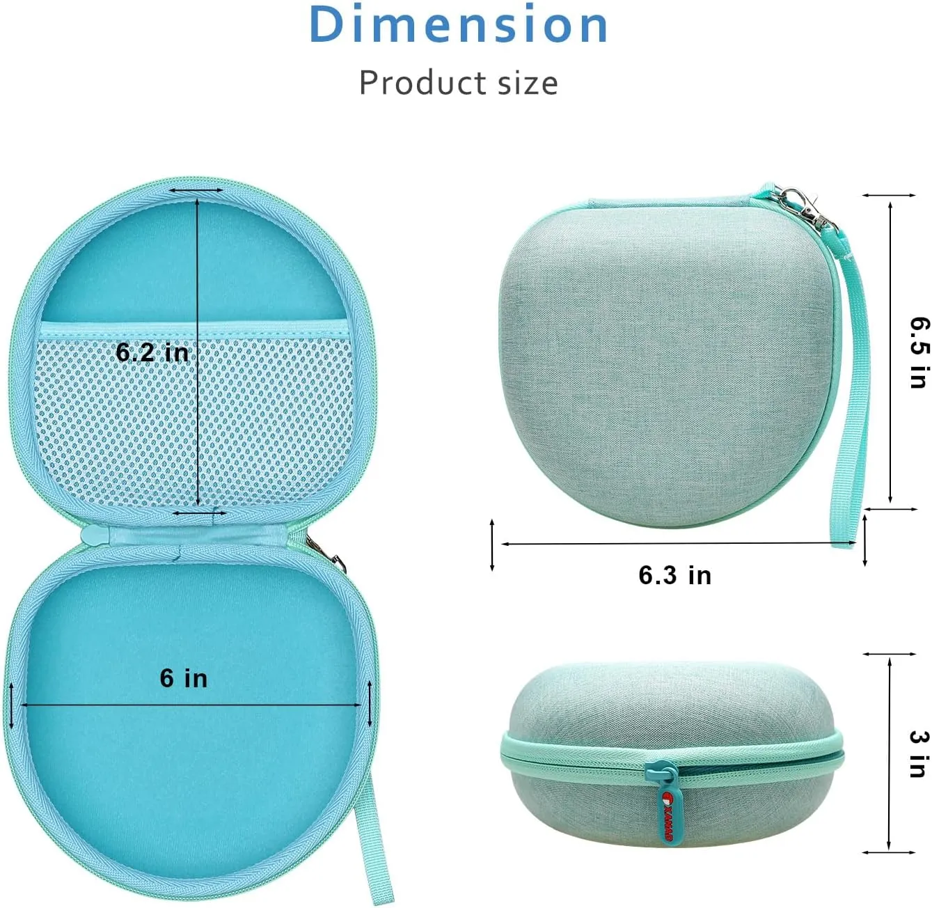 Headphone Headset Case for Beats/JBL/JLab/TOZO/BERIBES/Picun/KVIDIO Noise Cancelling Over-Ear Foldable Headphones(Mint Green)