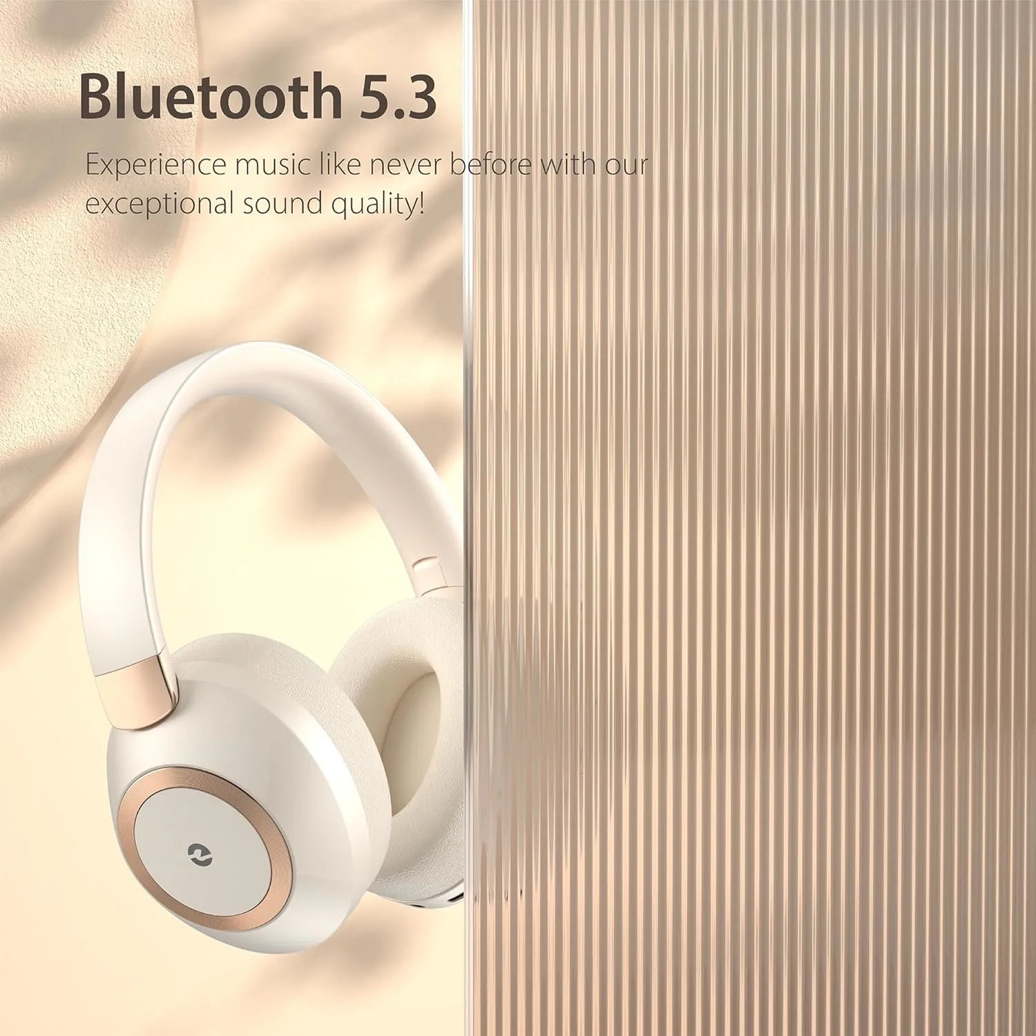Headphones Wireless Bluetooth, 100H Playtime Active Noise Cancelling Headphones, Wireless Headphone with Microphone, Bluetooth Headphone with Deep Bass, Over-Ear Headphon with Fast Charging