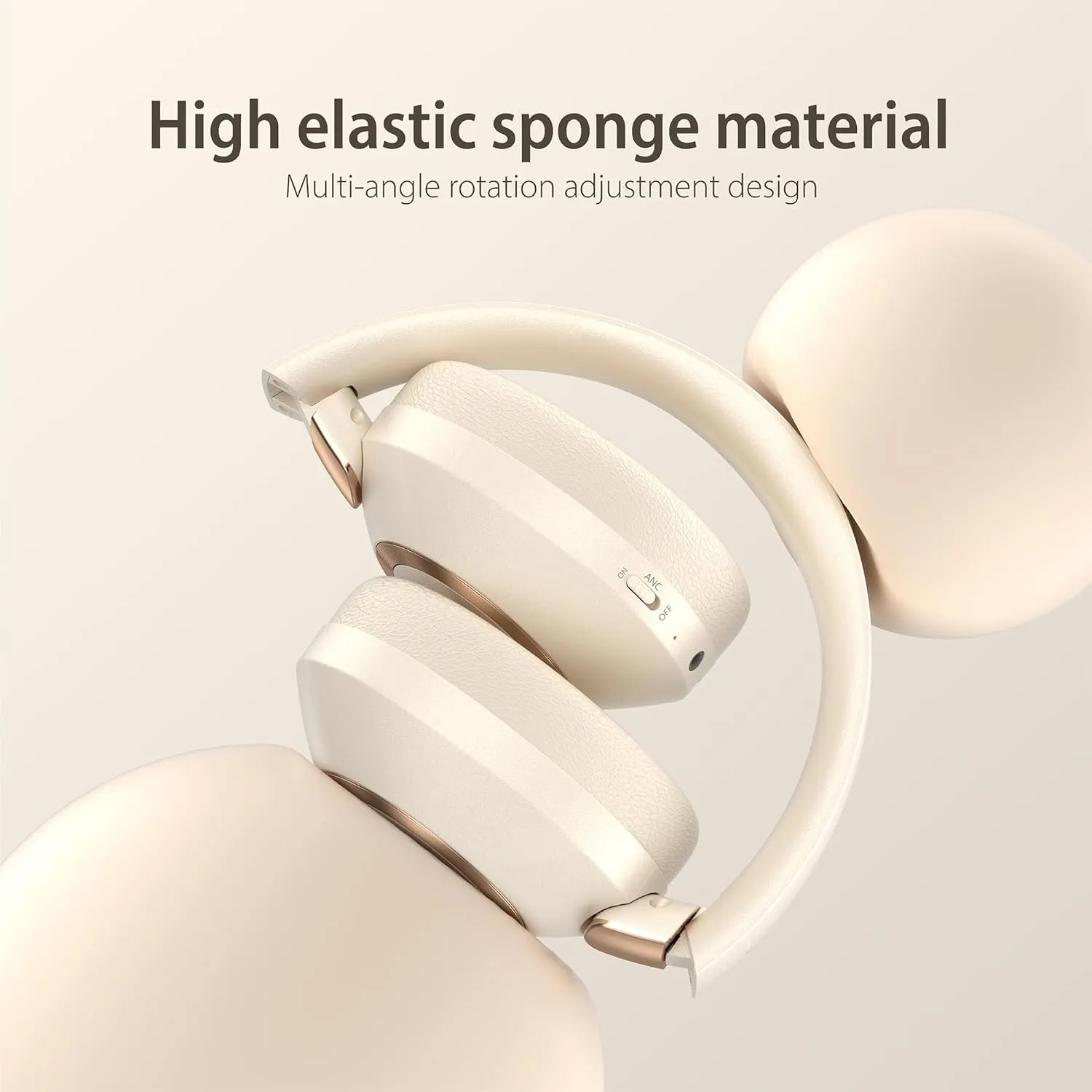 Headphones Wireless Bluetooth, 100H Playtime Active Noise Cancelling Headphones, Wireless Headphone with Microphone, Bluetooth Headphone with Deep Bass, Over-Ear Headphon with Fast Charging