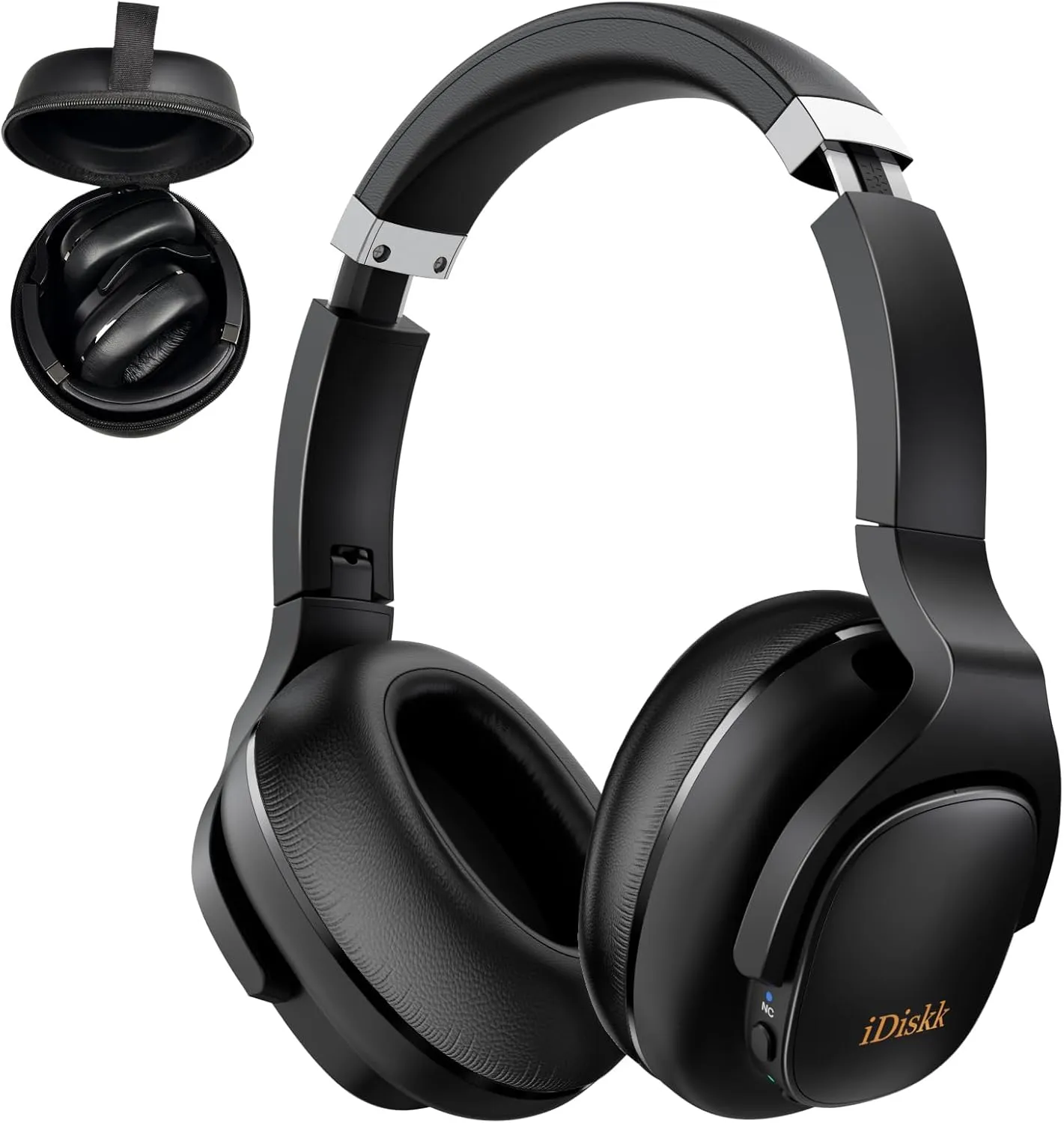 Hi-Res Audio Hybrid Active Foldable Noise Cancelling Bluetooth Headphone,Headphones Wireless Noise Cancelling Deep Bass,45H PlaytimeWireless HeadPhone for commuting, travel ,gym (foldable with case)