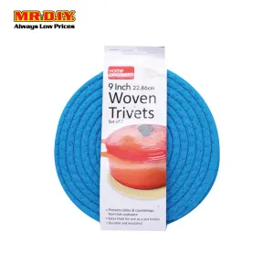 HOME DISCOVERY Woven Trivets 30011 - 2pcs, Blue