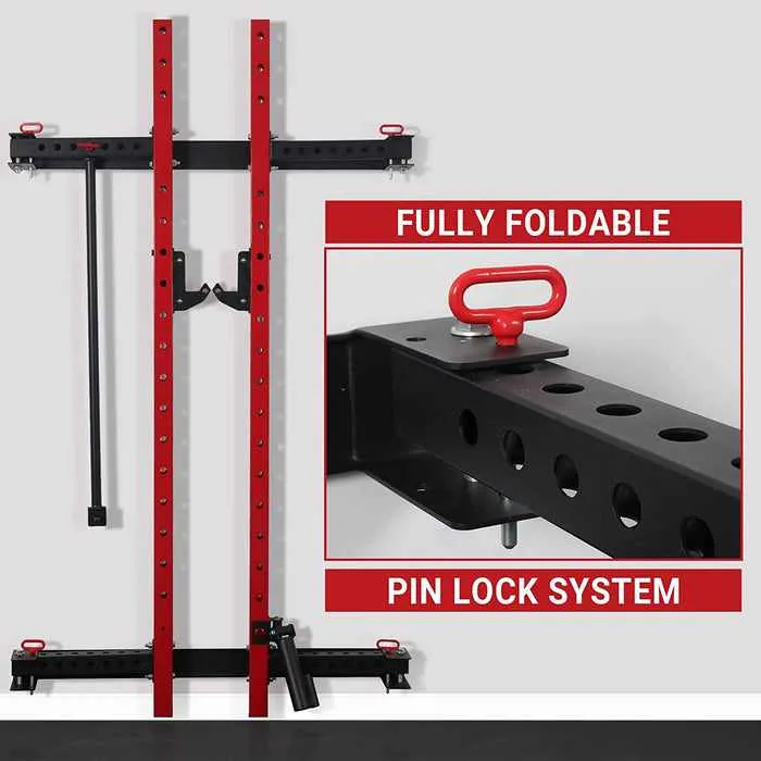 Home Gym Wall Mounted Folding Power Squat Rack