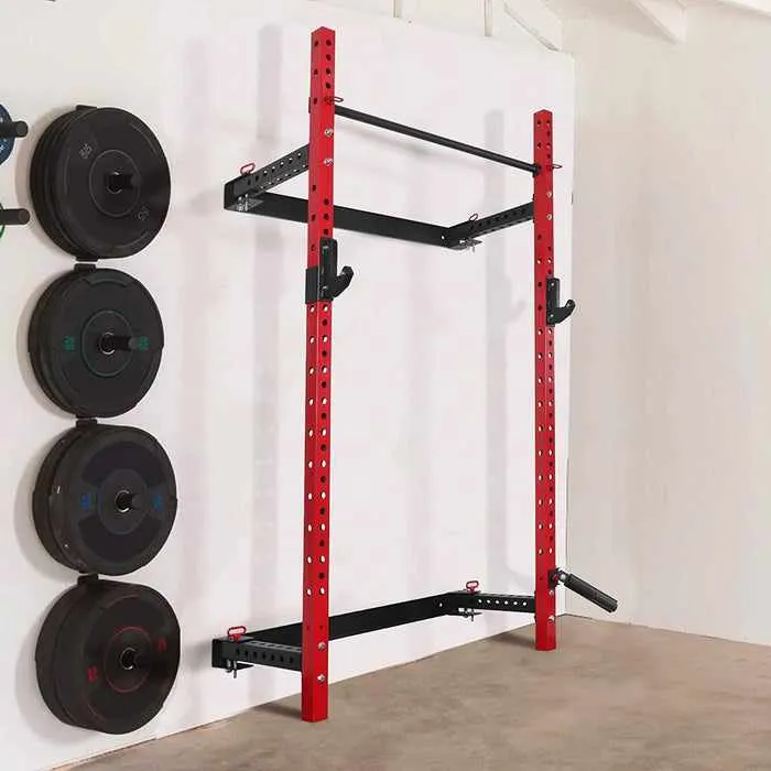 Home Gym Wall Mounted Folding Power Squat Rack