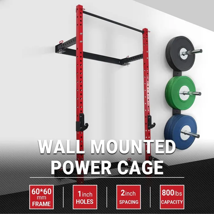 Home Gym Wall Mounted Folding Power Squat Rack