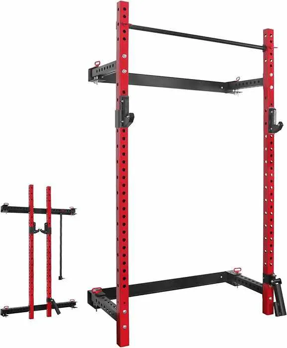 Home Gym Wall Mounted Folding Power Squat Rack