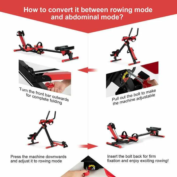 Home Indoor Compact Folding Portable Rowing Machine