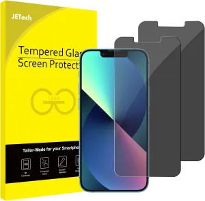 JETech Privacy Screen Protector Compatible with iPhone 13 mini 5.4-Inch, Anti Spy Tempered Glass Film, Case Friendly, 2-Pack